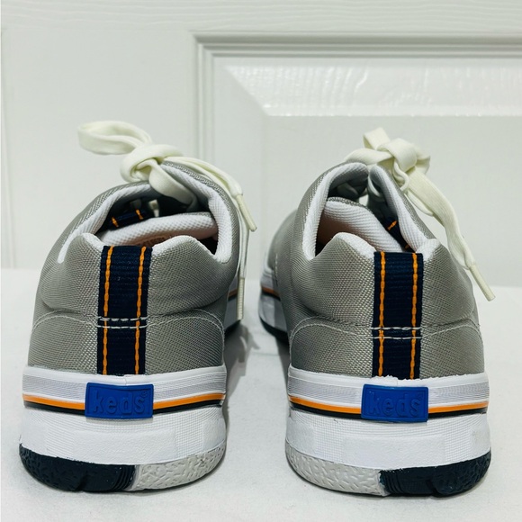 Keds Sport Gray Canvas Sneakers with White and Orange Accents - Picture 4 of 8